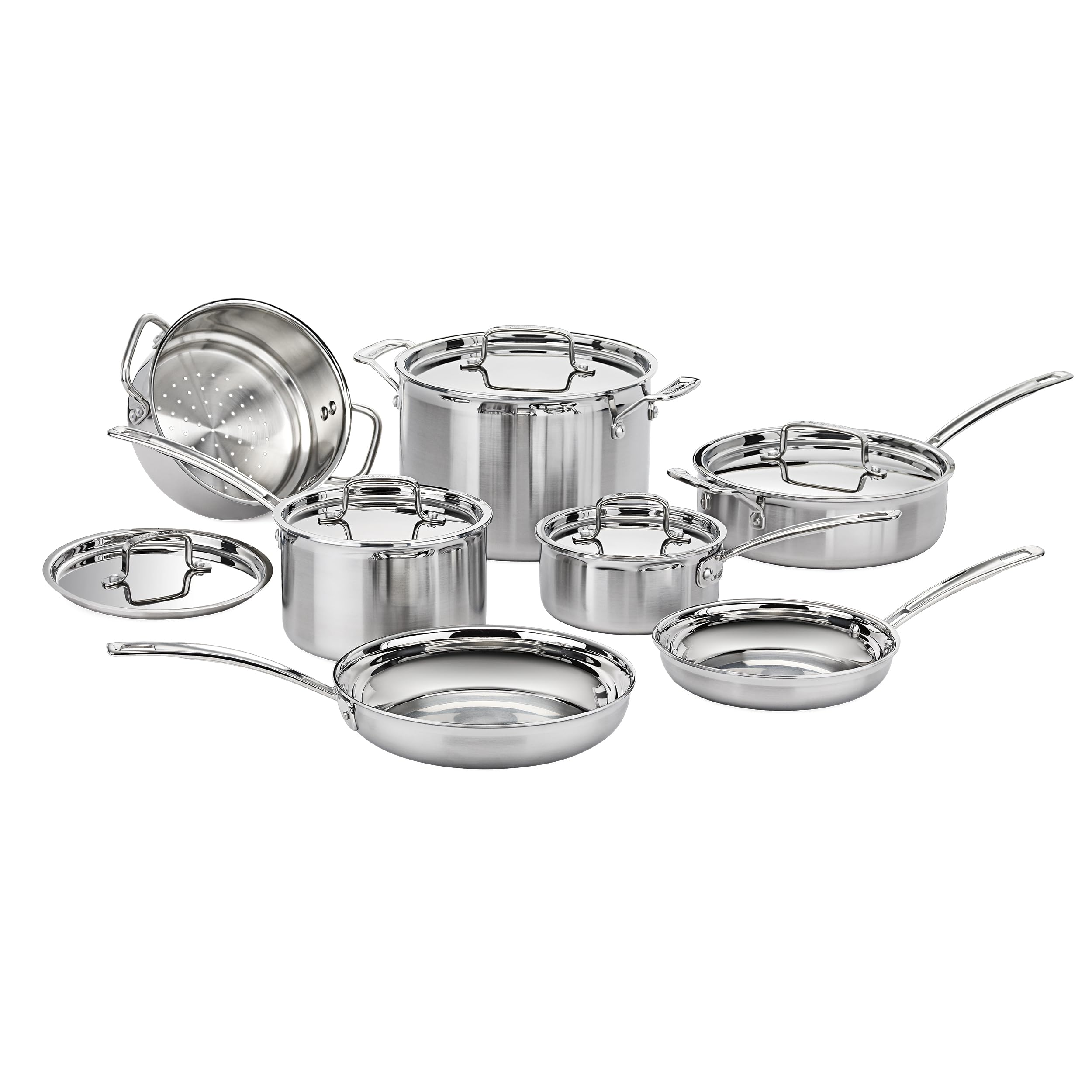 Version 1.0.0 Cuisinart 12 Piece Cookware Set, MultiClad Pro Triple Ply, Silver, MCP-12N - Image 1