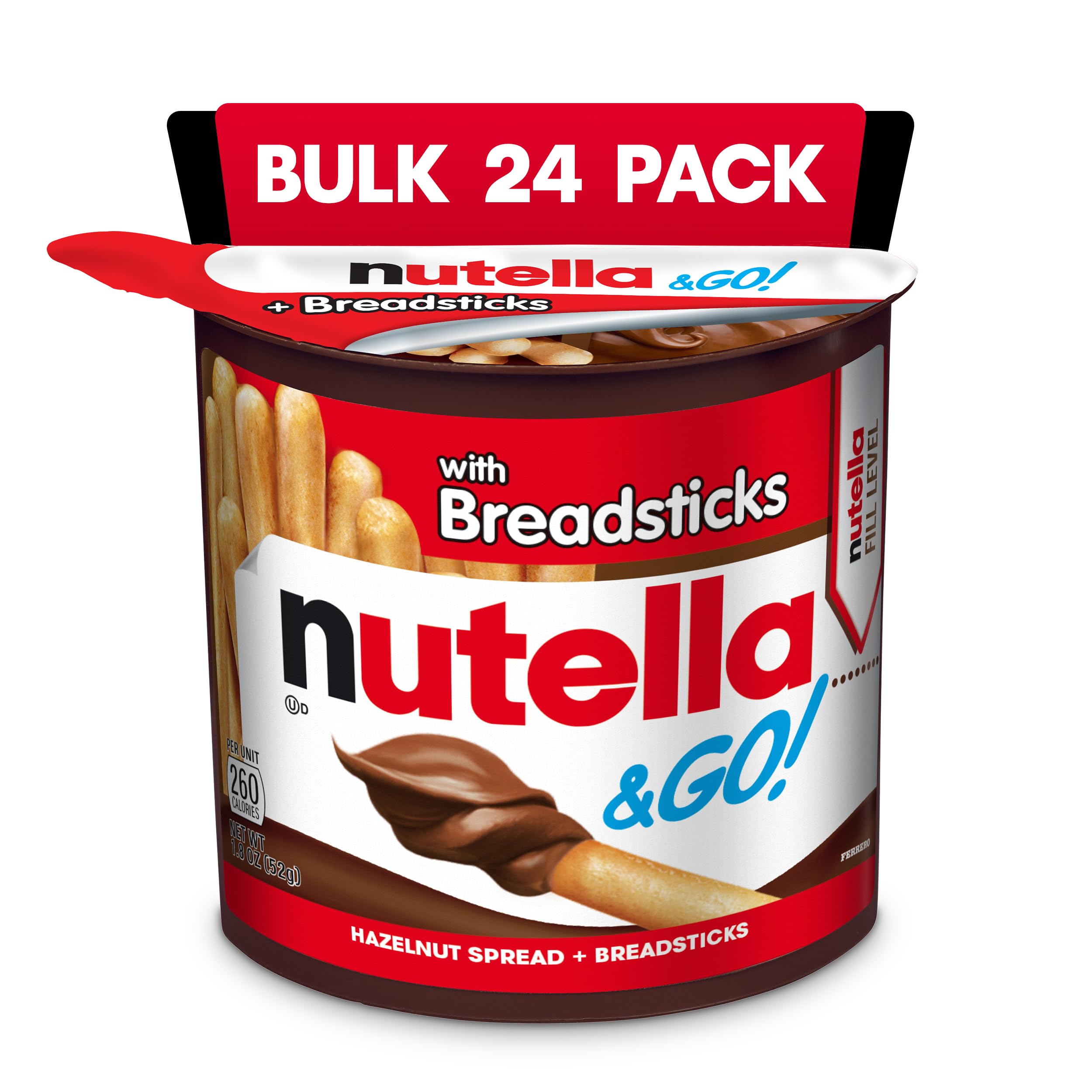 Version 1.0.0 Nutella & GO! Bulk 24 Pack, Hazelnut And Cocoa Spread With Breadsticks, Snack Cups, 1.8 Oz Each - Image 1